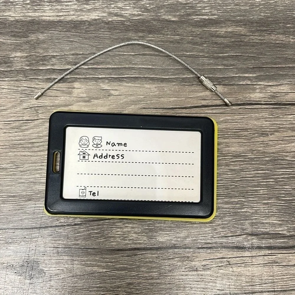 World Traveler Luggage Tag Yellow Silicone Airplane Mustache ID Label Travel Bag
